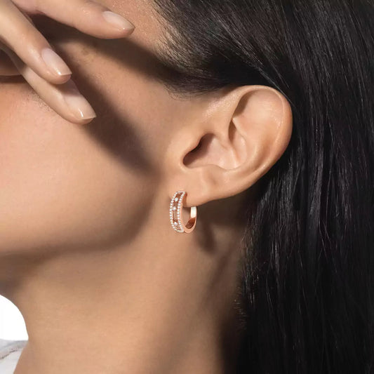 [Spark]Diamond Pave_ Hoop Earrings Move