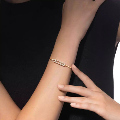 [Spark]Move Pavé Diamond Bangle Bracelet M