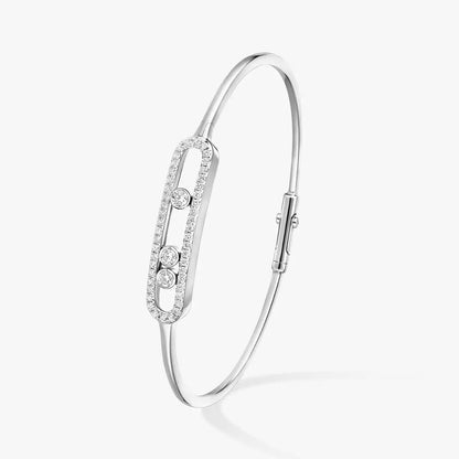 [Spark]Move Pavé Diamond Bangle Bracelet M