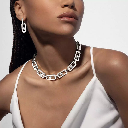 [Spark]So Move XL Diamond Pendant Earrings
