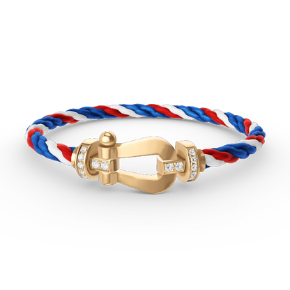 [Spark]FORCE LARGE HORSESHOE HALF DIAMOND BRACELET GOLD