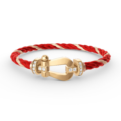[Spark]FORCE LARGE HORSESHOE HALF DIAMOND BRACELET GOLD