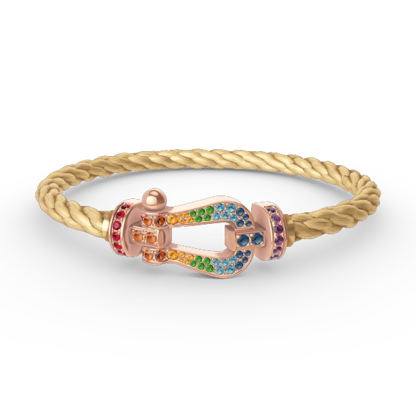 [Spark]FORCE LARGE HORSESHOE  COLORED DIAMOND BRACELET Spark GOLD