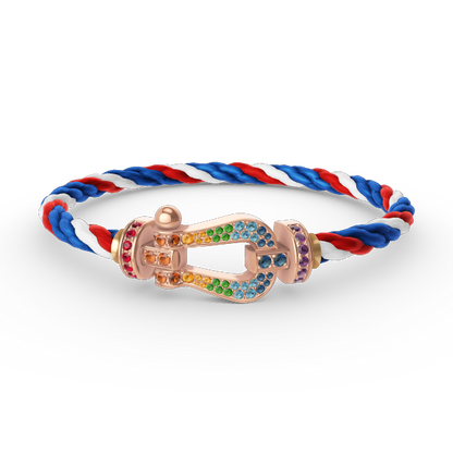 [Spark]FORCE LARGE HORSESHOE  COLORED DIAMOND BRACELET Spark GOLD