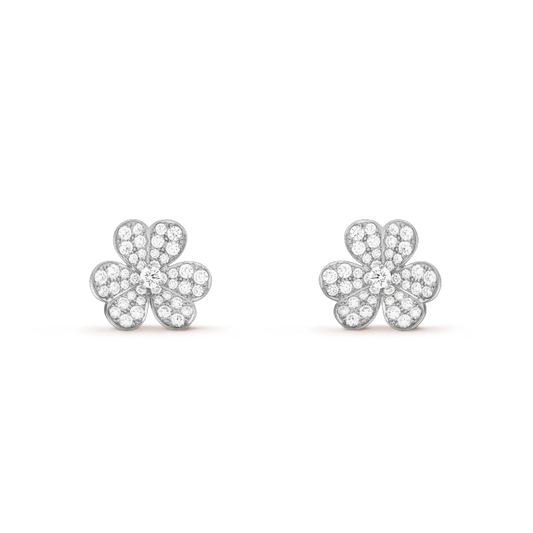 [Spark]FRIVOLE SILVER FLOWER DIAMOND EARRINGS