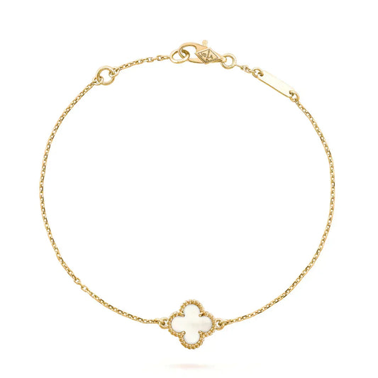 [Spark]CLOVER WHITE MOP SINGLE FLOWER BRACELET