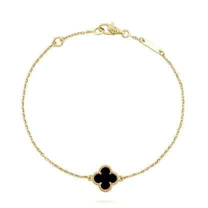 [Spark]CLOVER ONYX SINGLE FLOWER BRACELET