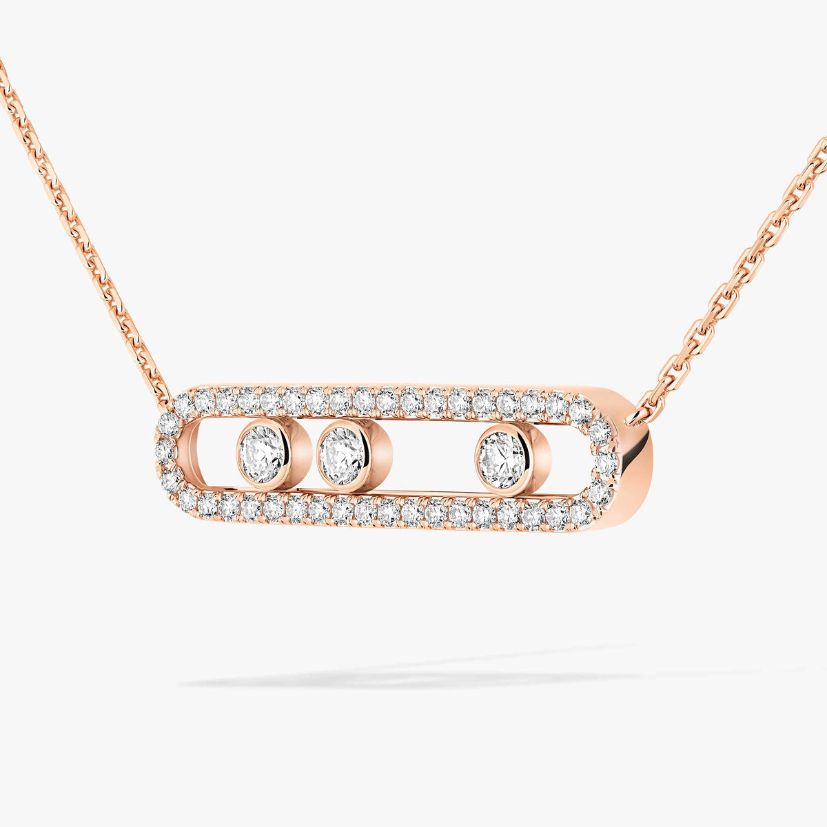 [Spark] Move Pave_ Rose Gold Diamond Necklace
