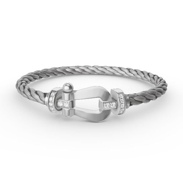 [Spark]FORCE LARGE HORSESHOE HALF DIAMOND BRACELET SILVER